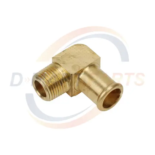 74517 Fitting propane 3/8 PIPE x 5/8 HOSE - 90º connector forklift LPG system D Mart Parts