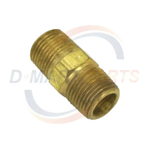 74538 Fitting propane 3/8 NPT X 3/8 NPT - Brass Hex Nipple connector forklift LPG system D Mart Parts