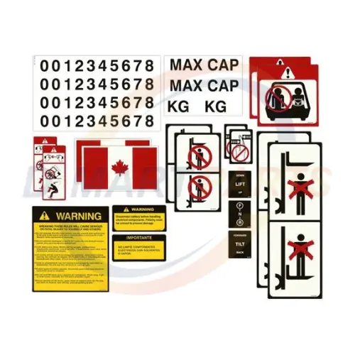 DECAL-KIT-CANADA Universal decal kit forklift Osha D Mart Parts