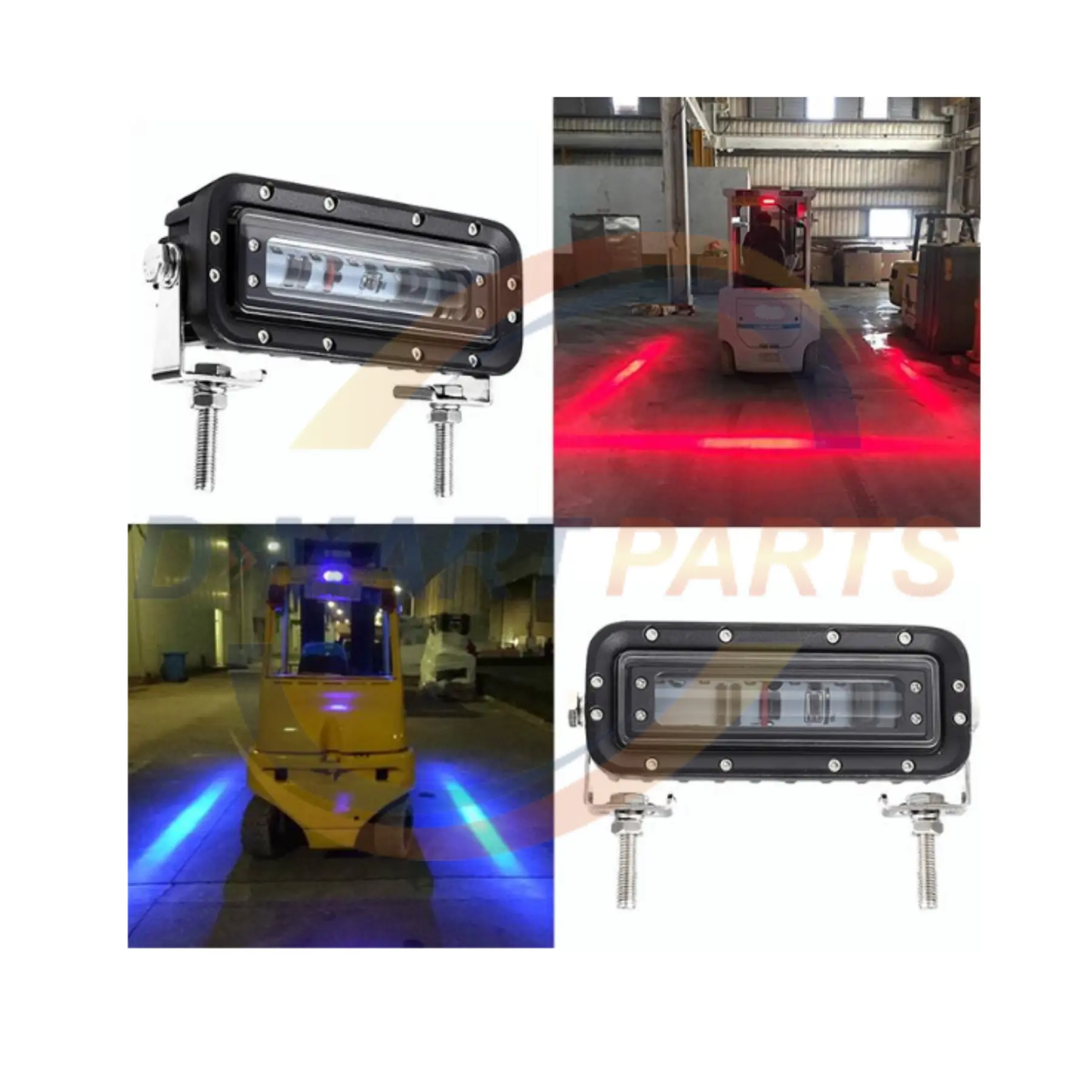 Forklift Safety Light LED Red Zone Warehouse Pedestrian Warning 10V-80V OSHA D Mart Parts