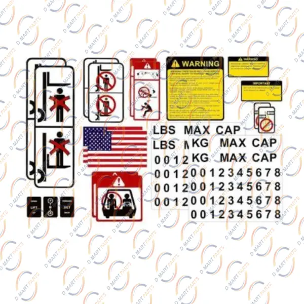 Universal decal kit english usa OSHA toyota nissan caterpillar yale hyster forklift universal D Mart Parts