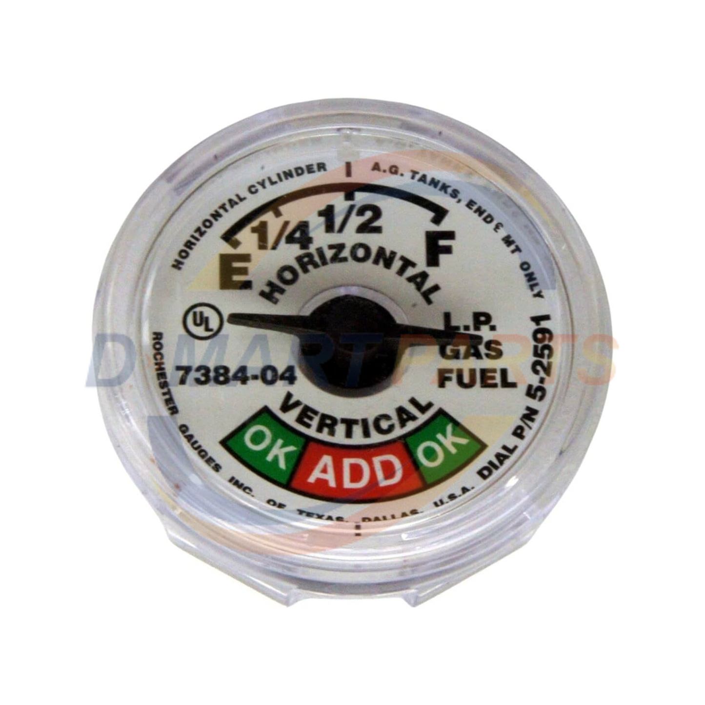 Manchester 5714S02591 7384-04 5-2591 Snap in Propane Sight Gauge Dial Fuel Level