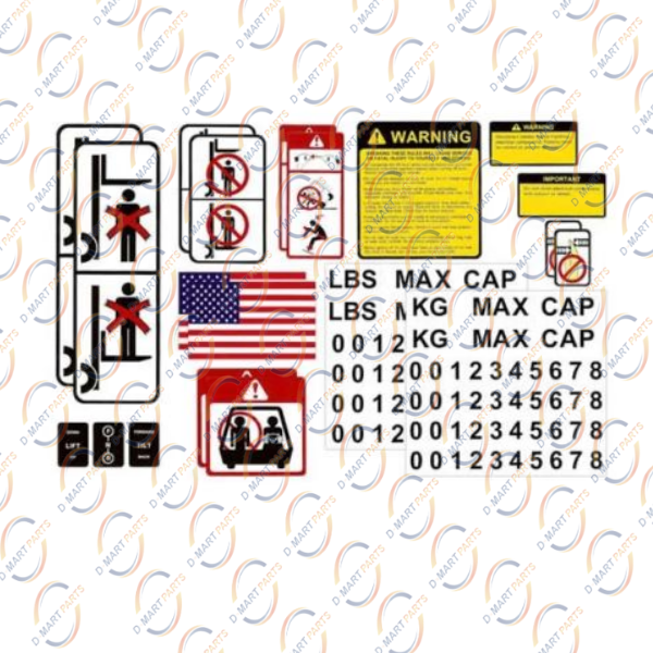 Universal decal kit english usa OSHA toyota nissan caterpillar yale hyster forklift universal